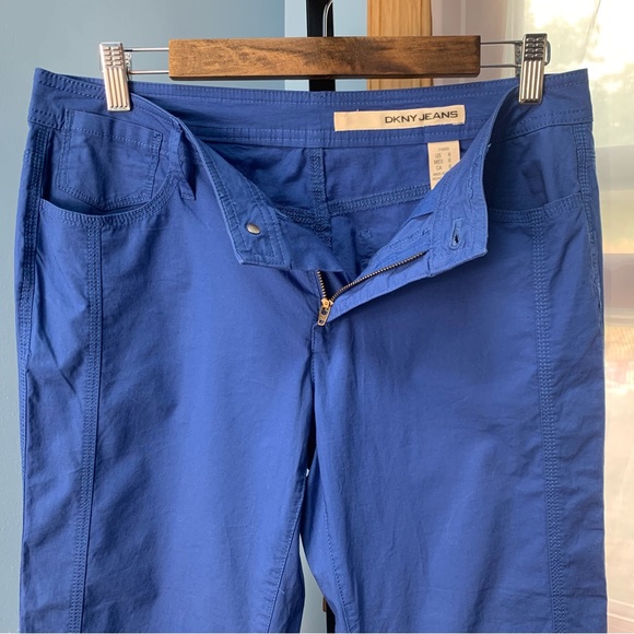 DKNY Royal Blue Cropped Pants with Tie Cuffs - Picture 3 of 6